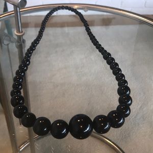 Black long novelty necklace